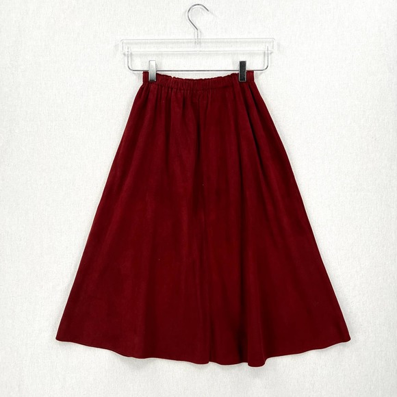 ALEXANDRA AND GAIL Vintage Suede Skirt Suit Set Small 2 Piece Set Burgundy Black - Picture 6 of 16